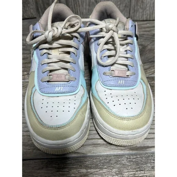 NIKE Air Force 1 AF1 Shadow 'Pastel' Lace Up Sneakers CI0919-106 Size 7 Womens - Picture 3 of 7